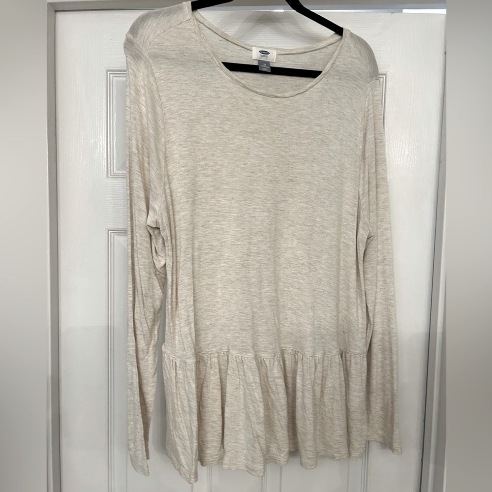 Old Navy long sleeve peplum sparkle casual top size 2x